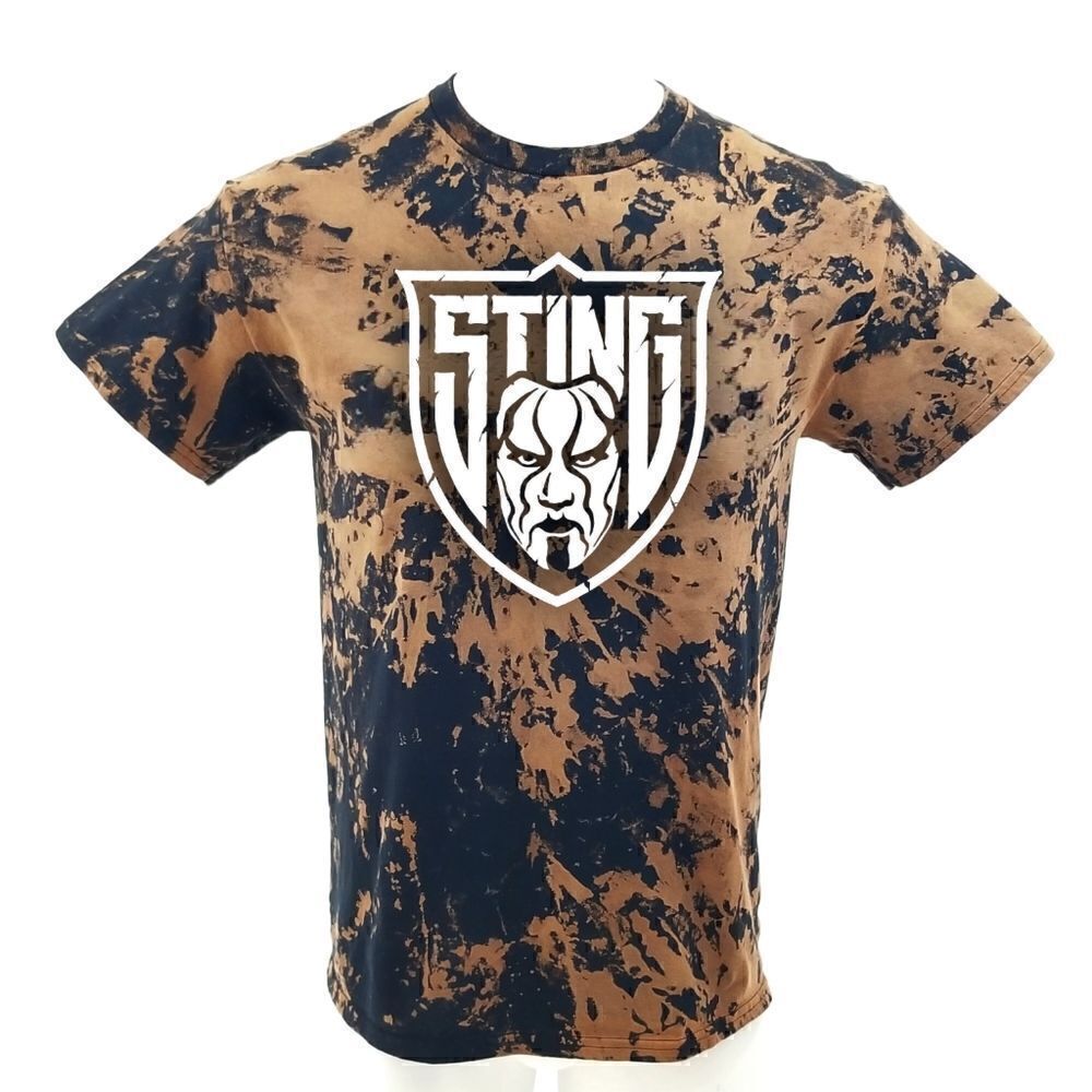 STING Wrestling Acid Washed Distressed Band Tee Rock Tee Rap Tee Punk Metal Tee
